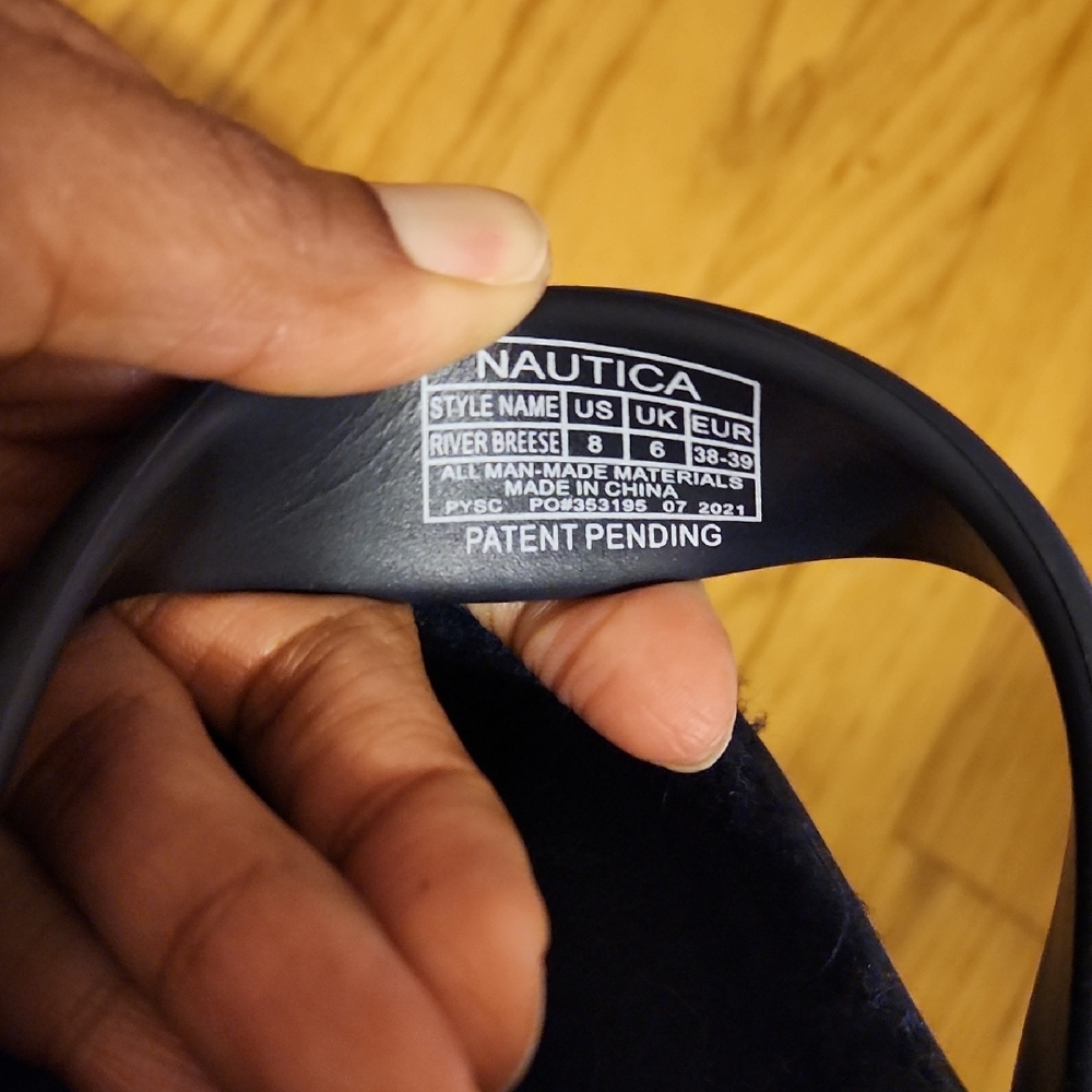 Nautica Black Foam Slippers Slip-On Comfort - Picture 2 of 8